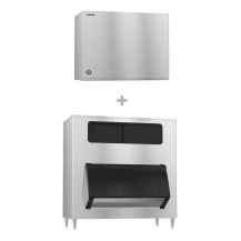 Ice Maker With Ice Bin, Hoshizaki, Water-Cooled Cube-Style Ice, 2482 lbsDay, 1605 lbs 