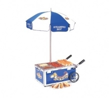 Nemco 6550-DW 23 inch Hot Dog Steamer Cart - Chef's Deal