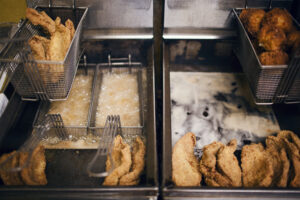 Chicken Parts in Restaurant Fryers