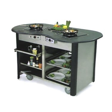 Lakeside 63070 Creation Stationâ„¢ Mobile Cooking Cart - 60"W x 32"D x 35-3/4"H- Mobile Kitchen Equipment - Chef's Deal