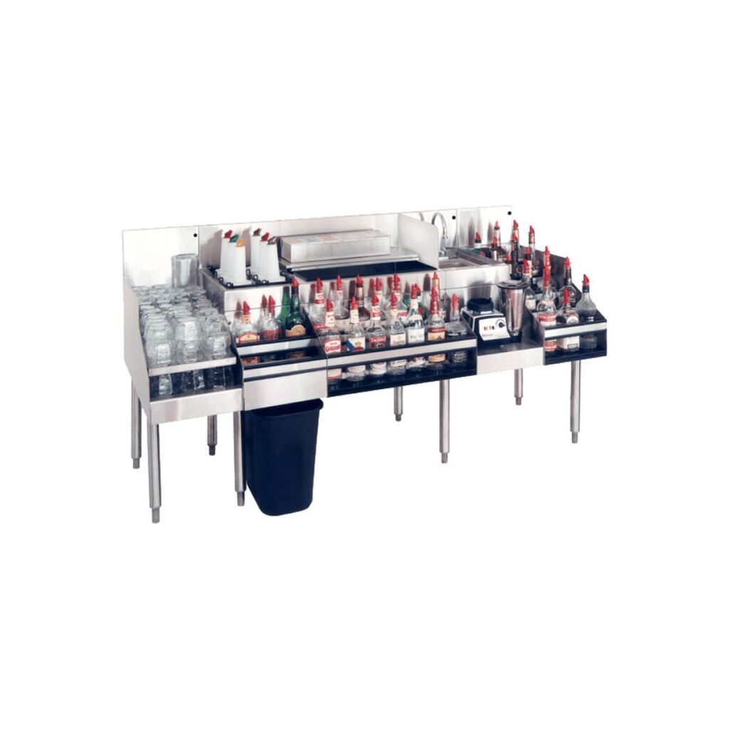 Glastender ALL-72A 72" Blender Station Underbar Ice Bin/Cocktail Station - Stainless Steel Underbar Equipment- Chef's Deal
