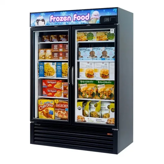 Industrial Refrigerator -7 Key Considerations for Industrial Refrigerators-Turbo Air TGF-49F(B)-N 54" Two Glass Door Freezer Merchandiser, 39.88 cu. ft.
