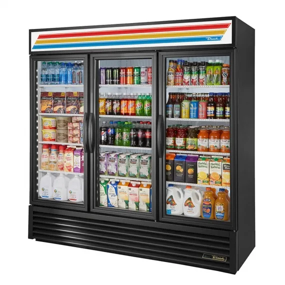 True GDM-72-HC~TSL01 Three-Section Glass Swing Door Refrigerated Merchandiser