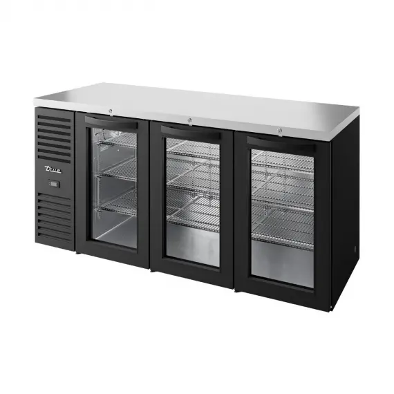 True TBR84-RISZ1-L-B-GGG-1 84-inch Black 3 Glass Swing Door Refrigerator with LED