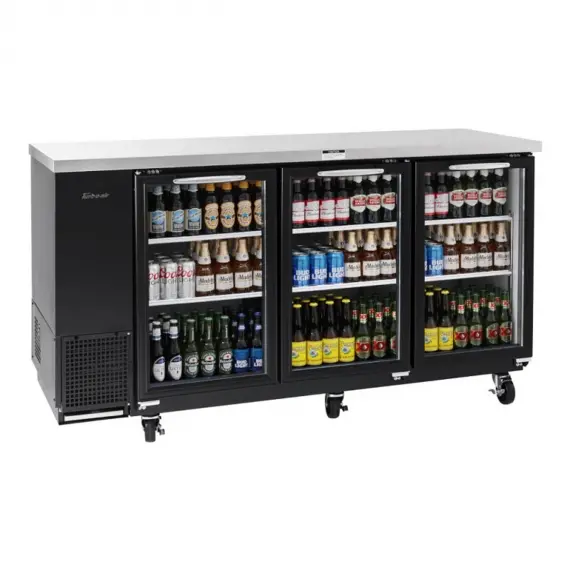Turbo Air TBB-24-72SGD-N 73-inch Three Section Back Bar Cooler with Glass Door