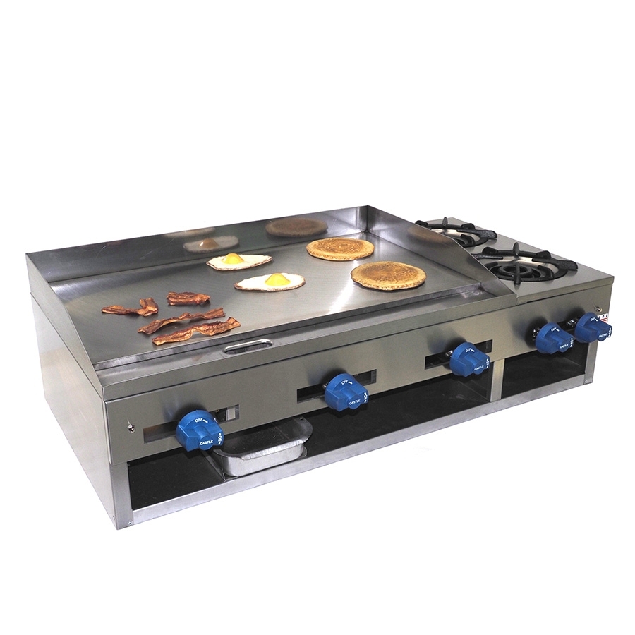 Comstock-Castle 10201 30" Countertop Gas Griddle/Hotplate Combo, Manual Controls, 48.000 BTU