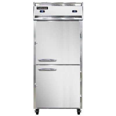 Continental Refrigerator 1RFXNSSHD 36" 1-Section Reach-In Refrigerator Freezer w/ 2 Solid Half-Doors