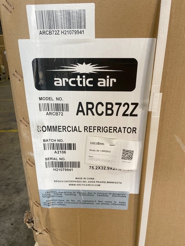 Arctic Air ARCB72 74" 4 Drawers Refrigerated Chef Base with Marine Edge Top, 6 Full Size Pans - Open box