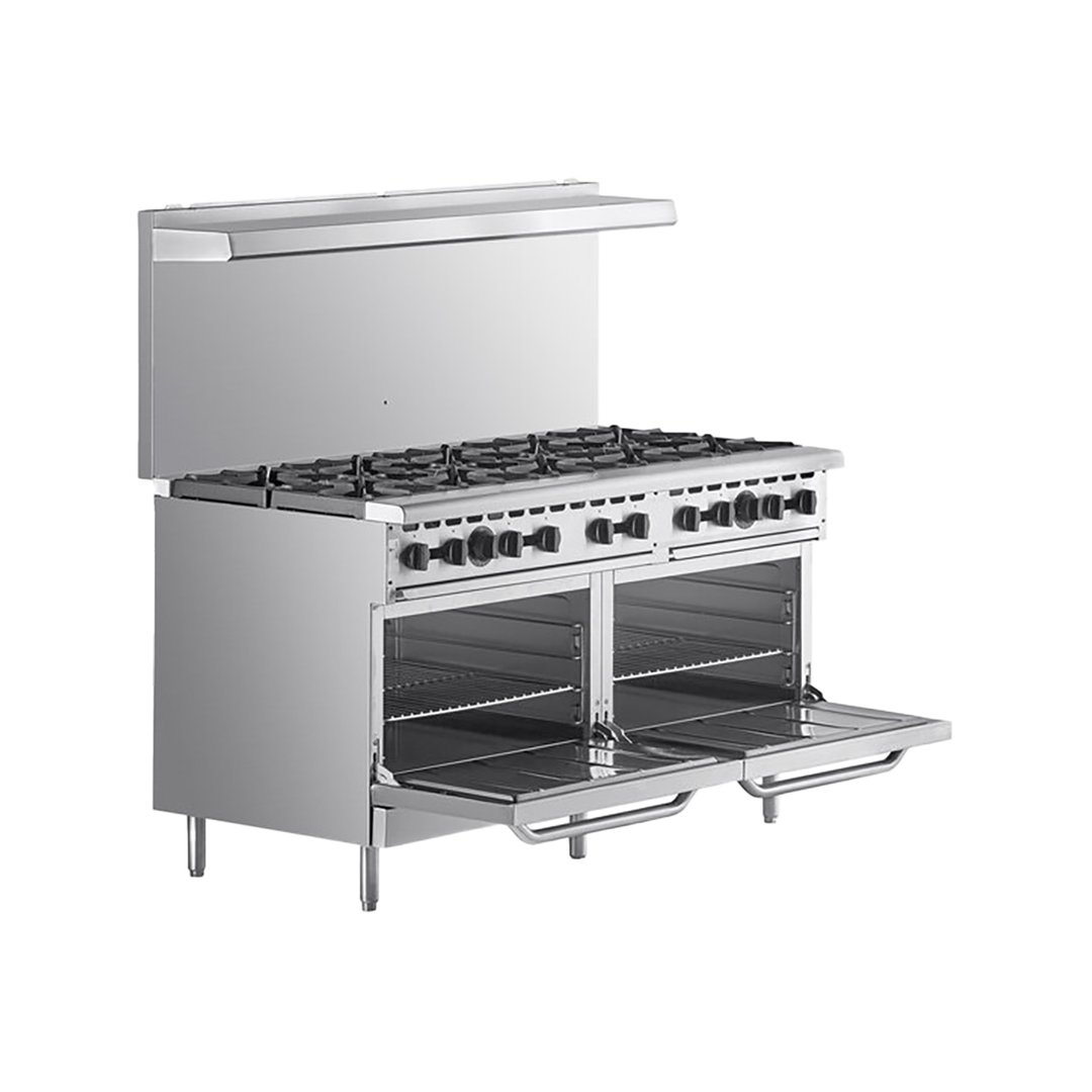 Wolf WX60-10BN 60" Natural Gas Restaurant Range w/ (10) Open Burners, (2) Standard Ovens, 340.000 BTU