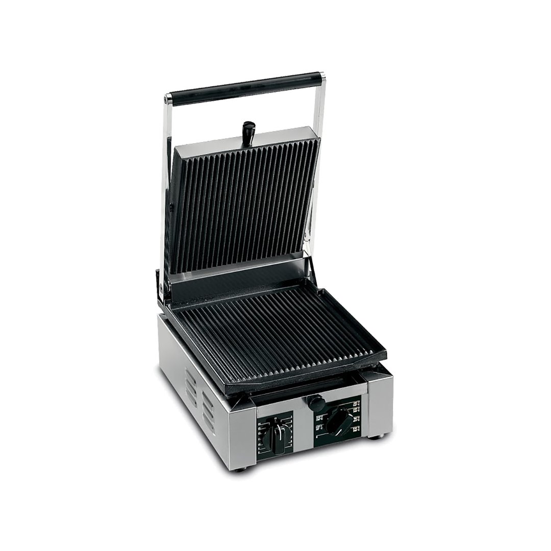 Univex PPRESS1RF Single Cast Iron Panini Press w/ 10" x 10" Grooved & Smooth Plates, 120V