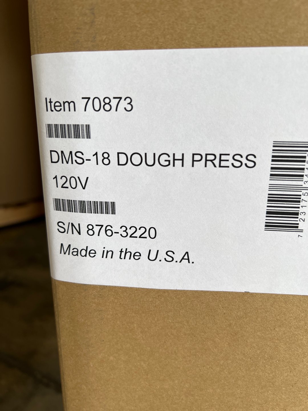 DoughXpress DMS-18-120 Manual Pizza Dough Press, Heated Upper Platen, Up To 18" Dia Size - Open box