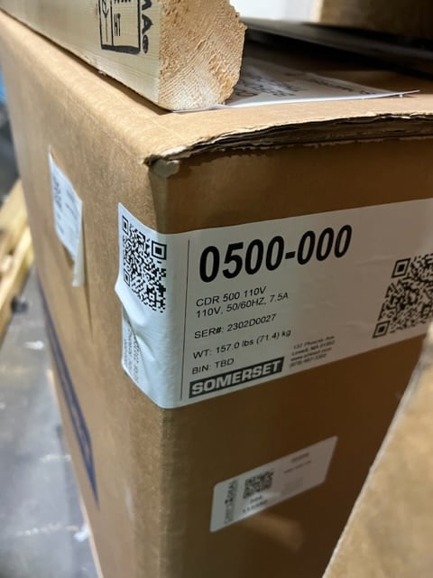 Somerset CDR-500 Countertop Single Pass Dough Sheeter, 20" Synthetic Rollers, Side Operation, 3/4 Hp - Open box
