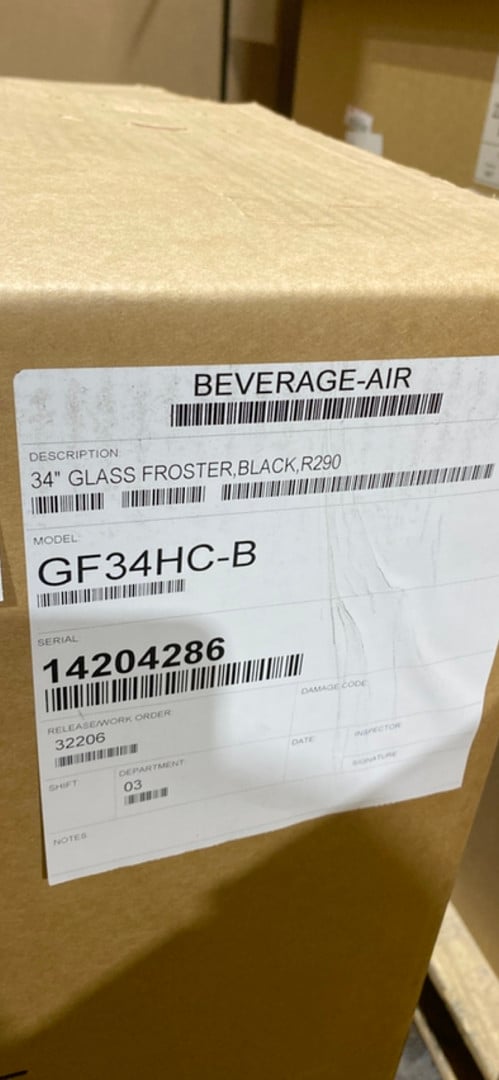 Beverage Air GF34HC-B 34" Glass and Plate Chiller, 6.4 cu. ft. - Open box
