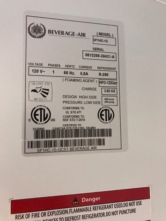 Beverage Air SF1HC-1S 30" One Solid Door Reach-In Freezer, Bottom Mount - Open box