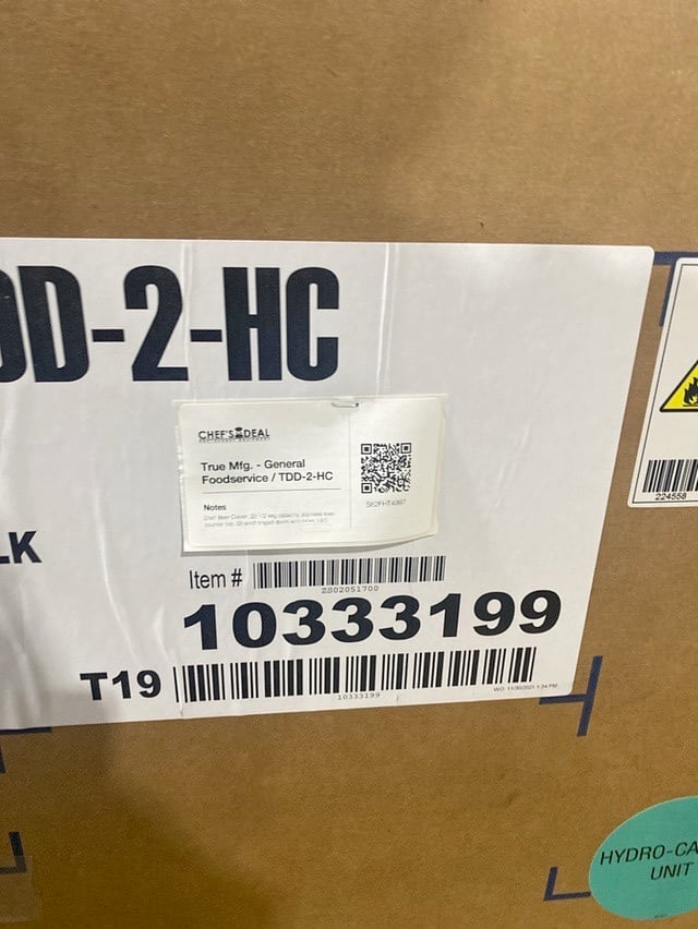 True TDD-2-HC 58" Solid Swing Door Direct Draw Beer Dispenser with 2 Taps & 2 Keg Capacity - Open box
