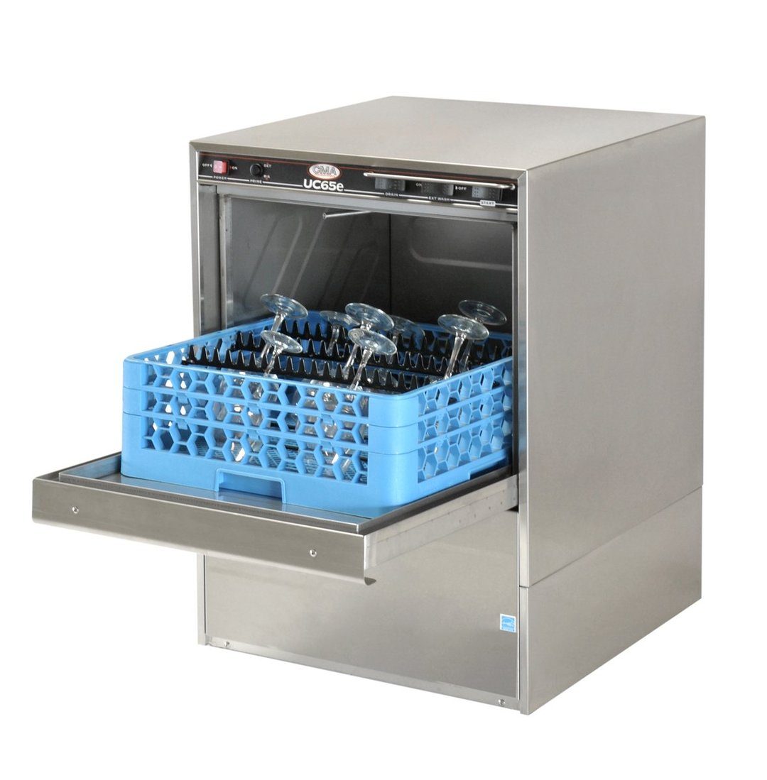 CMA Dishmachines UC65E 24" Undercounter Dishwasher, 30 Racks/Hr - 20 Gal/Hr-High Temp Electric Tank Heat w/ Booster-14" Door Clearance - Open box