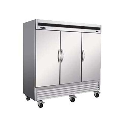 81" Three Section Solid Door Reach-In Freezer, 66 cu. ft. 