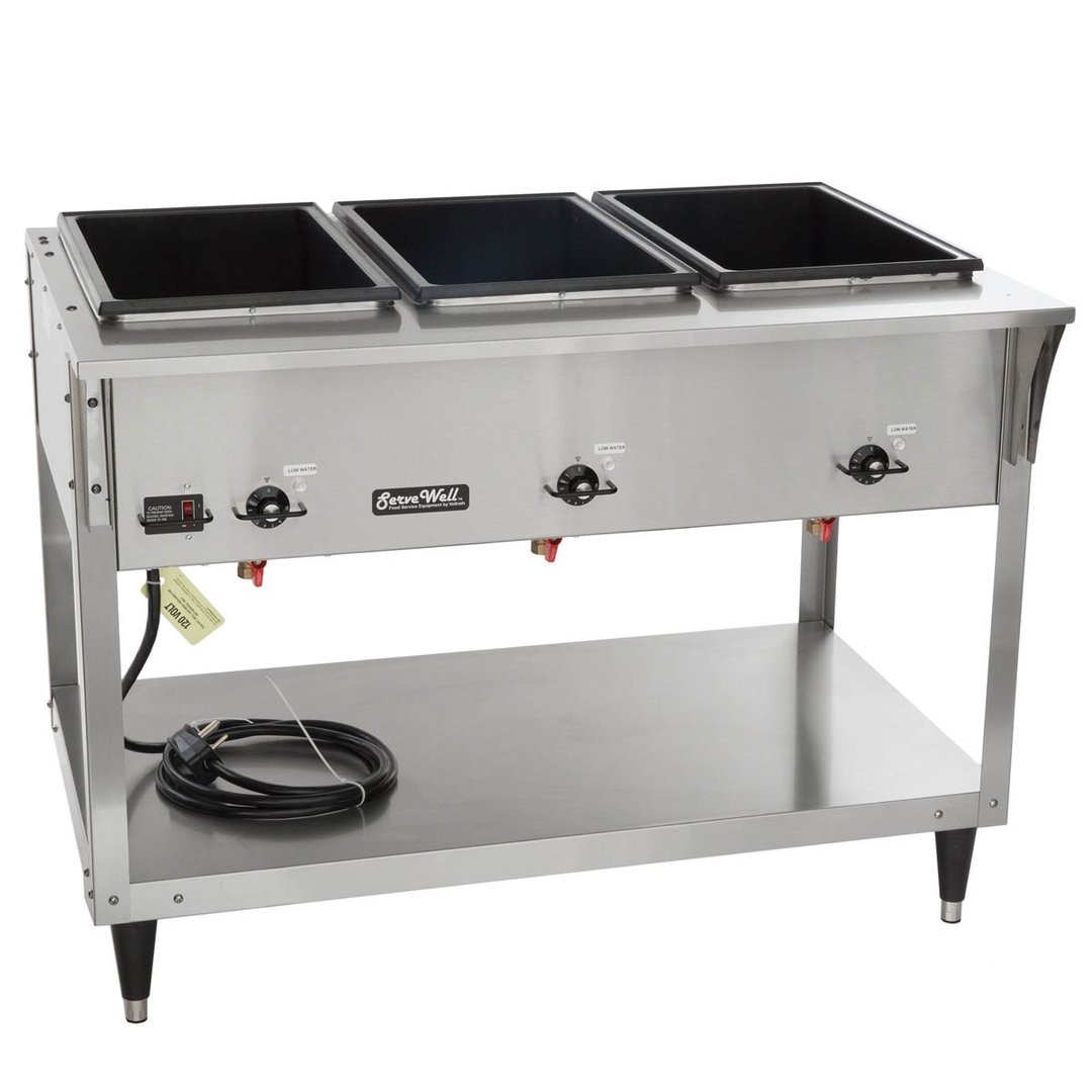 Vollrath 38213 46" 3-Well Electric Servewell® SL-Hot Food Table, Stainless Steel Construction - Open box