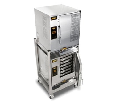 AccuTemp E62403E130 DBL Electric Convection Steamer w/ 2 Compartments, Boilerless, Floor