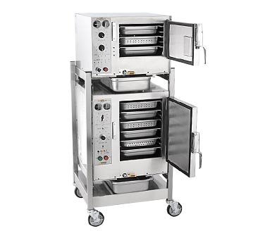 AccuTemp S3/S62403D110 Electric Convection Steamer w/ 2 Compartments, Boilerless, Floor