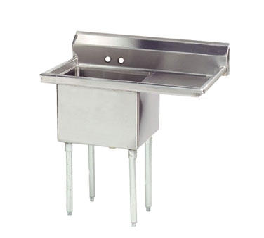 Advance Tabco FE-1-1824-24R-X 44" One Compartment Sink, 18"W x 24"L Bowl With Right-Hand Drainboards
