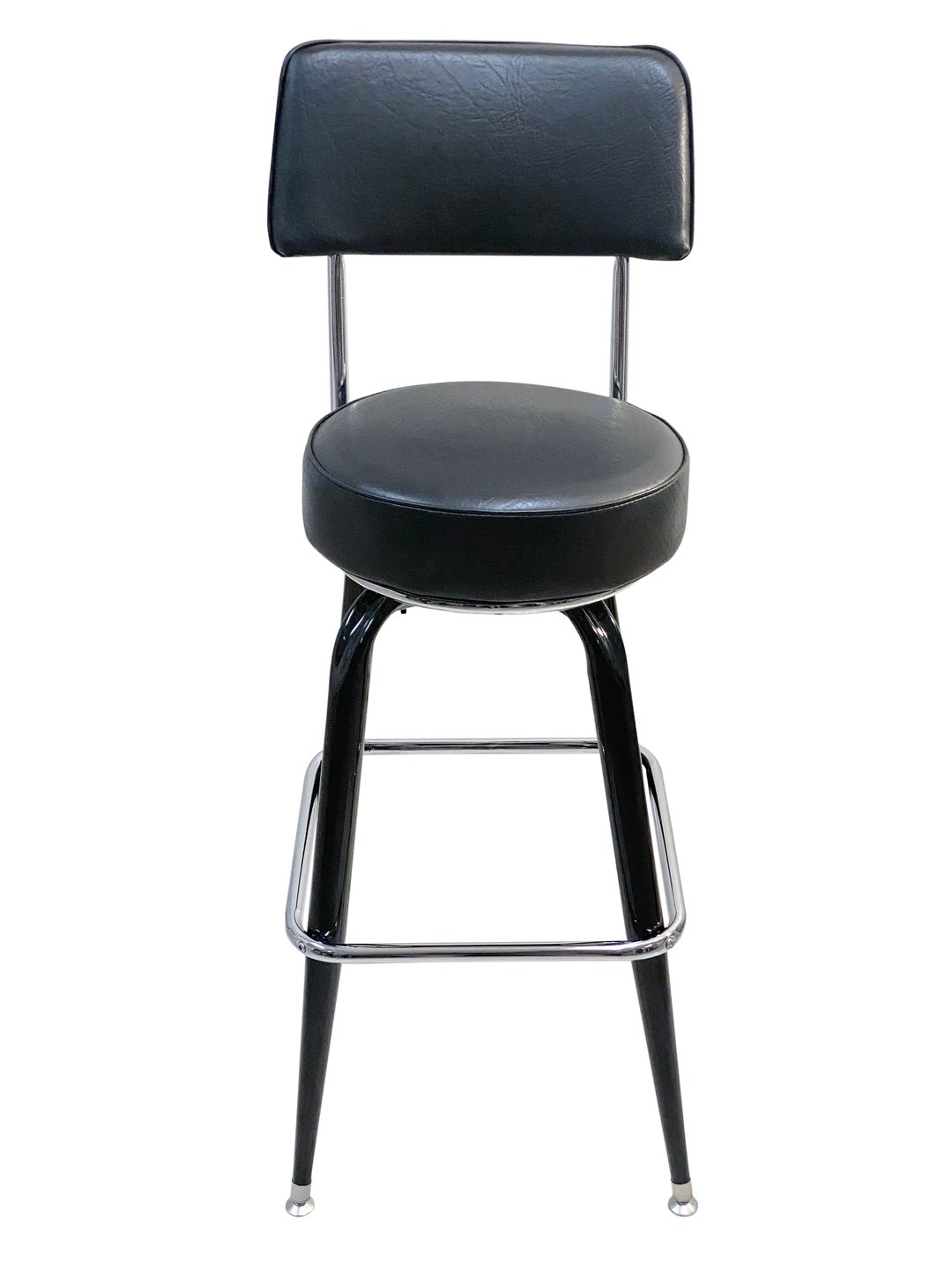 AAA Furniture Wholesale 104-24 BACK Bar Stool with Upholstered Seat & Back, Black