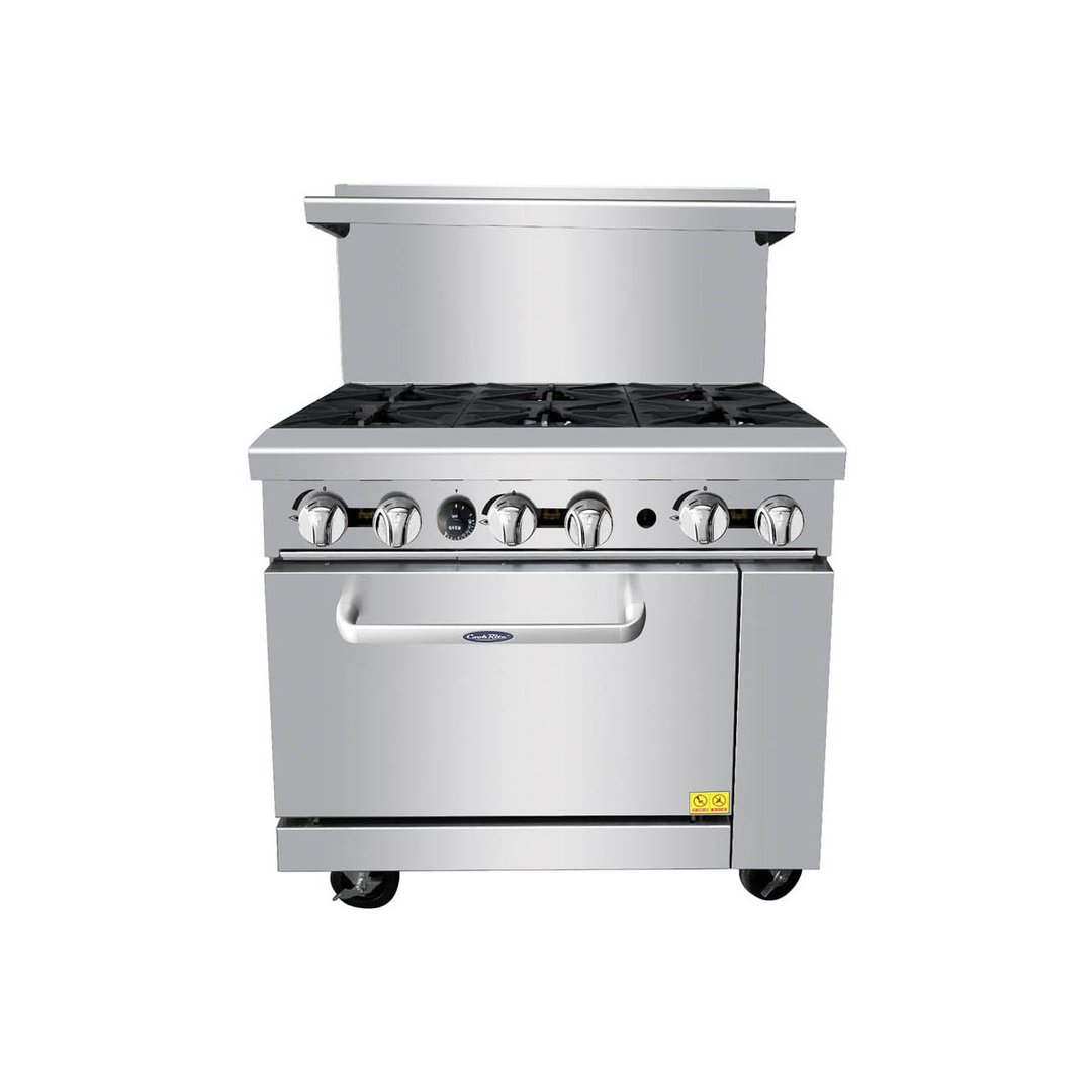 Atosa USA AGR-6B-LP 36" Liquid Propane Gas Restaurant Range w/ (6) Open Burners, 219.000 BTU