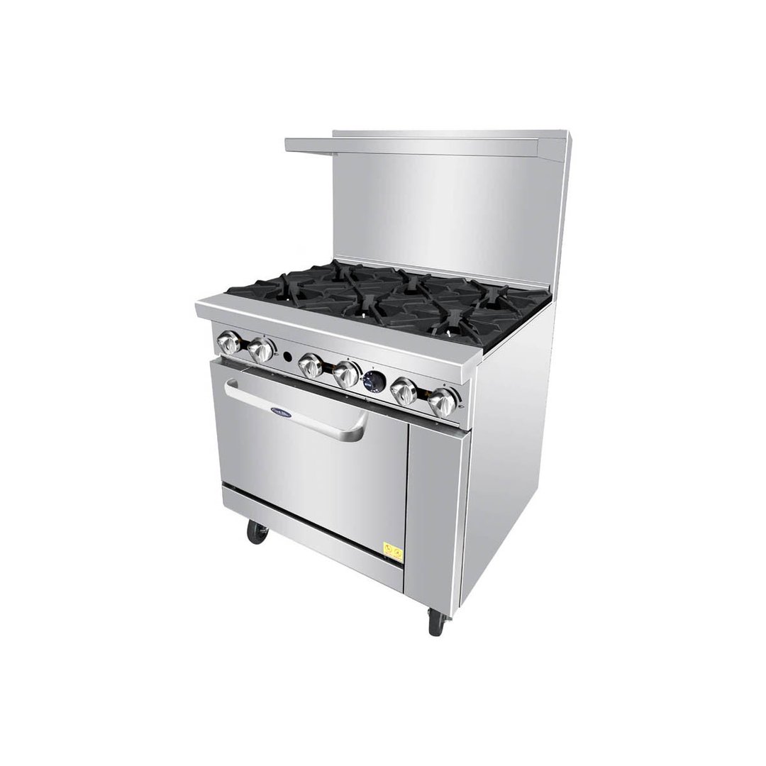 Atosa USA AGR-6B-LP 36" Liquid Propane Gas Restaurant Range w/ (6) Open Burners, 219.000 BTU
