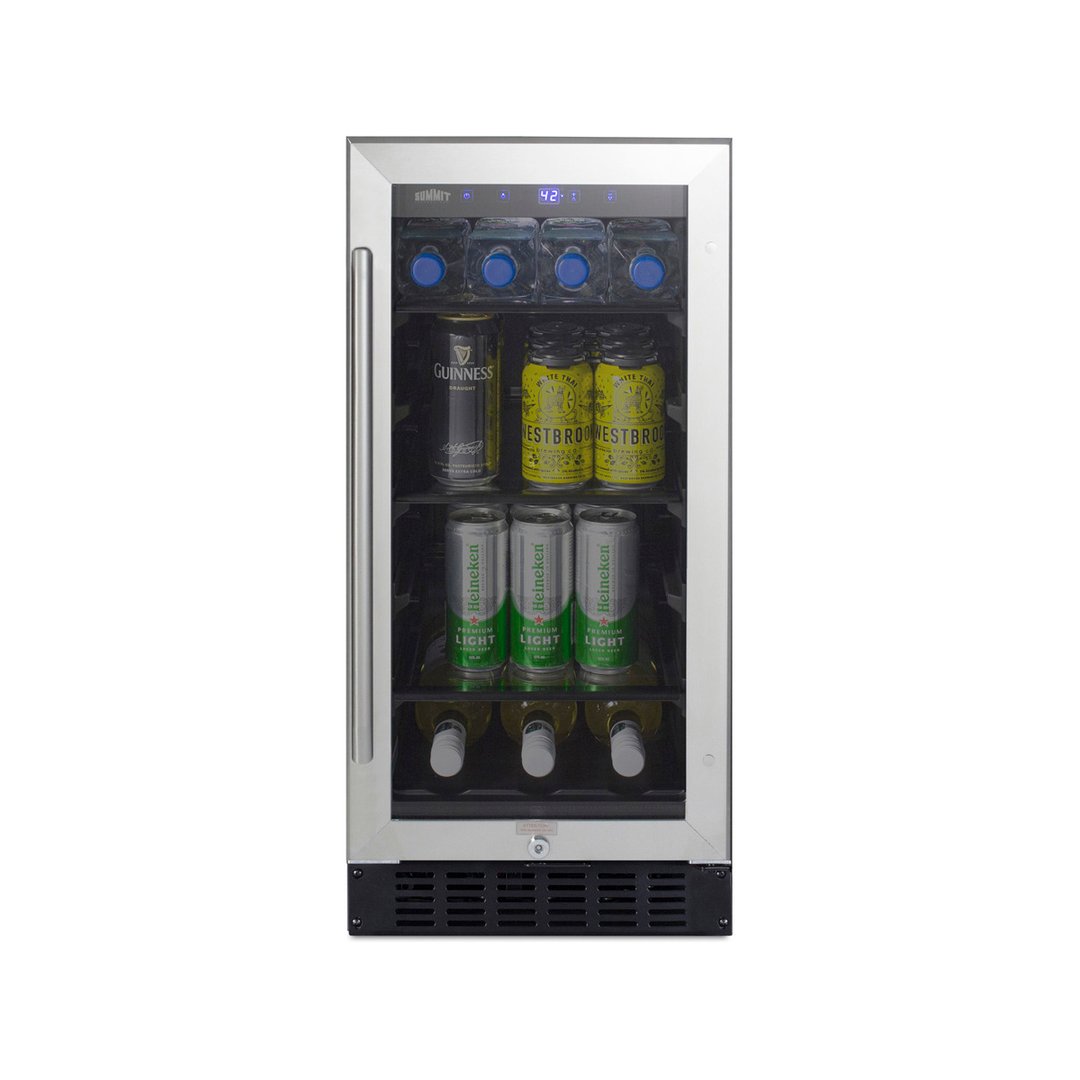 Summit ALBV15 Undercounter Beverage Center with Glass Door, in Black, 2.3 cu.ft