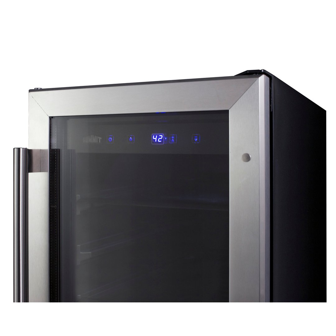Summit ALBV15 Undercounter Beverage Center with Glass Door, in Black, 2.3 cu.ft
