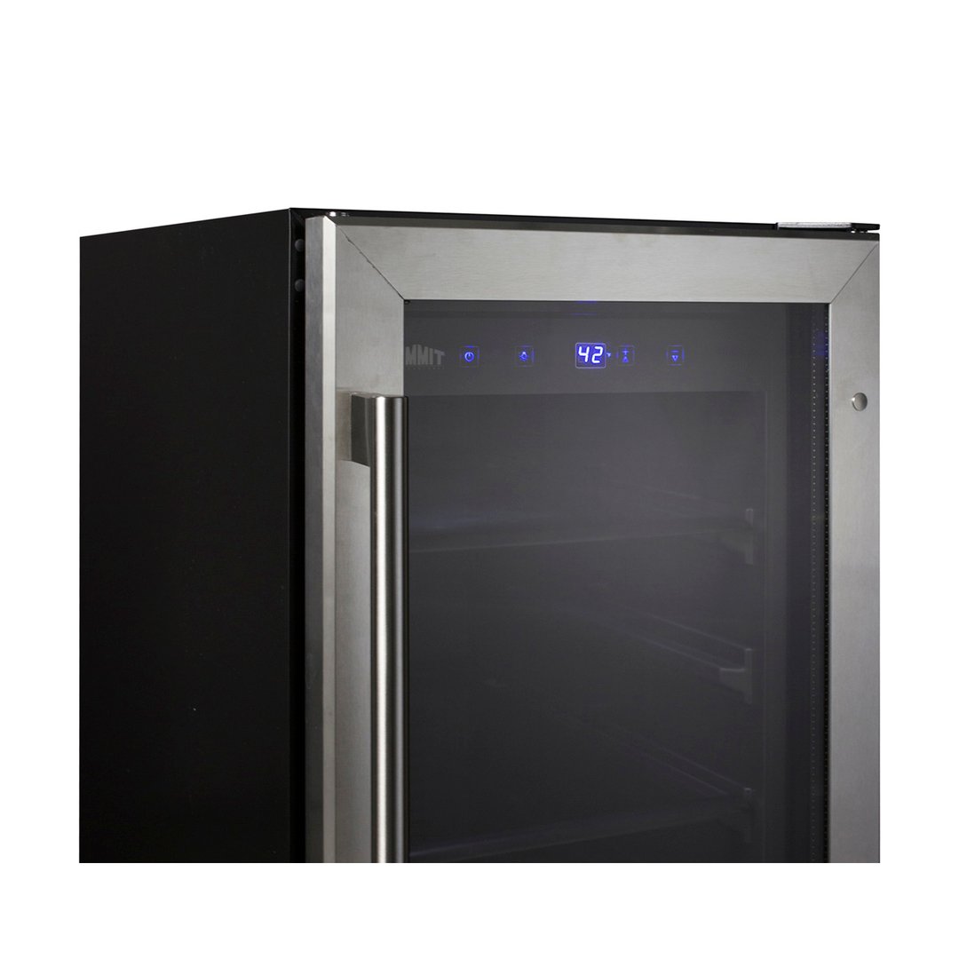 Summit ALBV15 Undercounter Beverage Center with Glass Door, in Black, 2.3 cu.ft