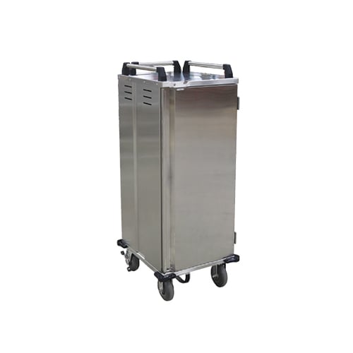 Alluserv ST1DPT1T6 Stainless Steel 6 Tray Pass-Thru Stealth Meal Delivery Cart w/ 1 Compartment