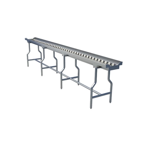 Alluserv SWC16 Stainless Steel Skate Wheel Tray Make-Up Conveyor w/ 16 Section