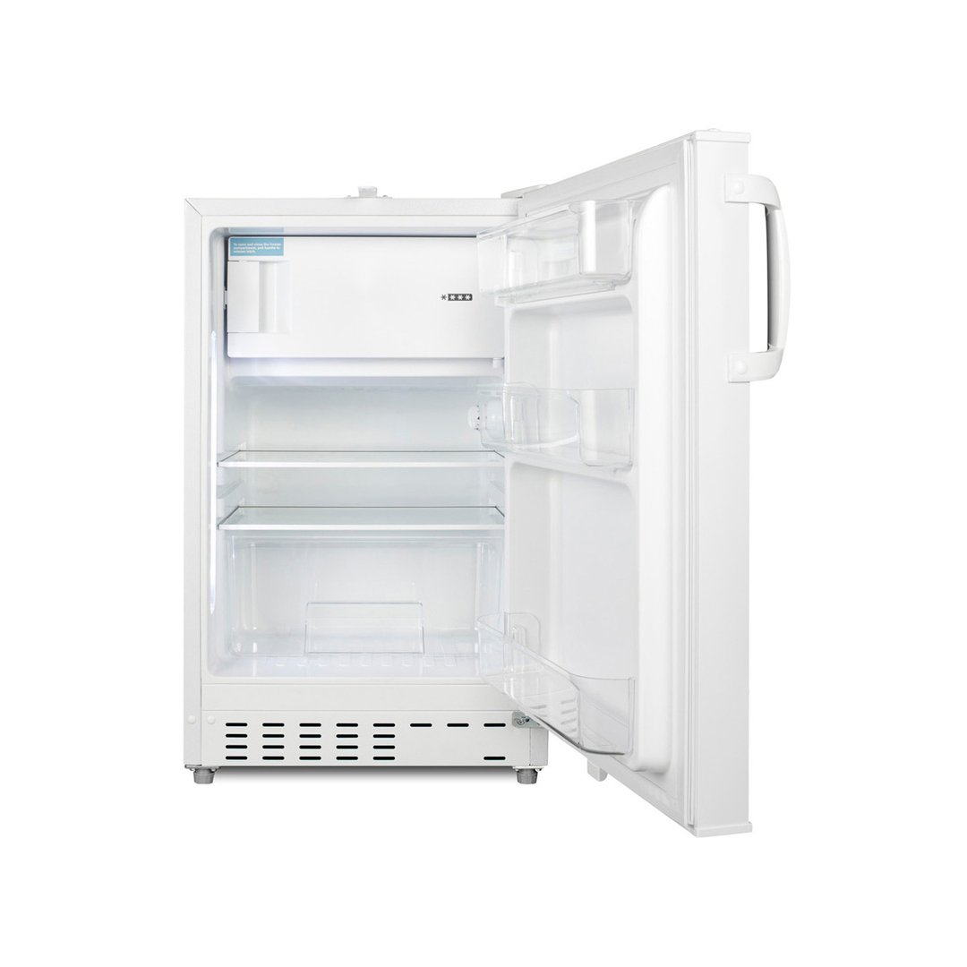Summit ALRF48 20" Built-in or Freestanding Undercounter Refrigerator Freezer in White, 2.68 cu. ft.