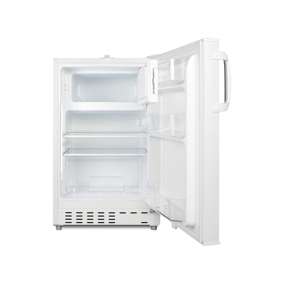 Summit ALRF48 20" Built-in or Freestanding Undercounter Refrigerator Freezer in White, 2.68 cu. ft.