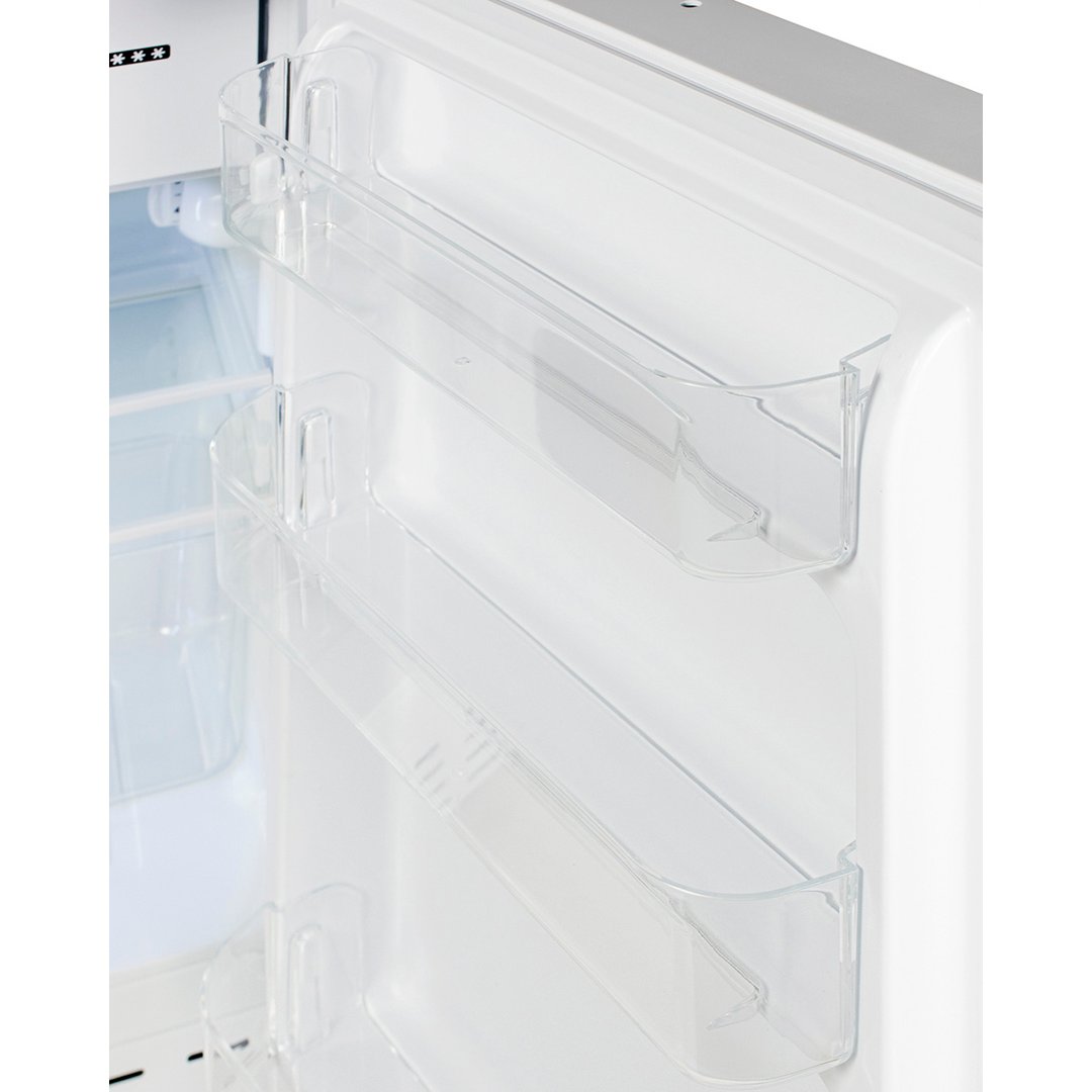 Summit ALRF48 20" Built-in or Freestanding Undercounter Refrigerator Freezer in White, 2.68 cu. ft.