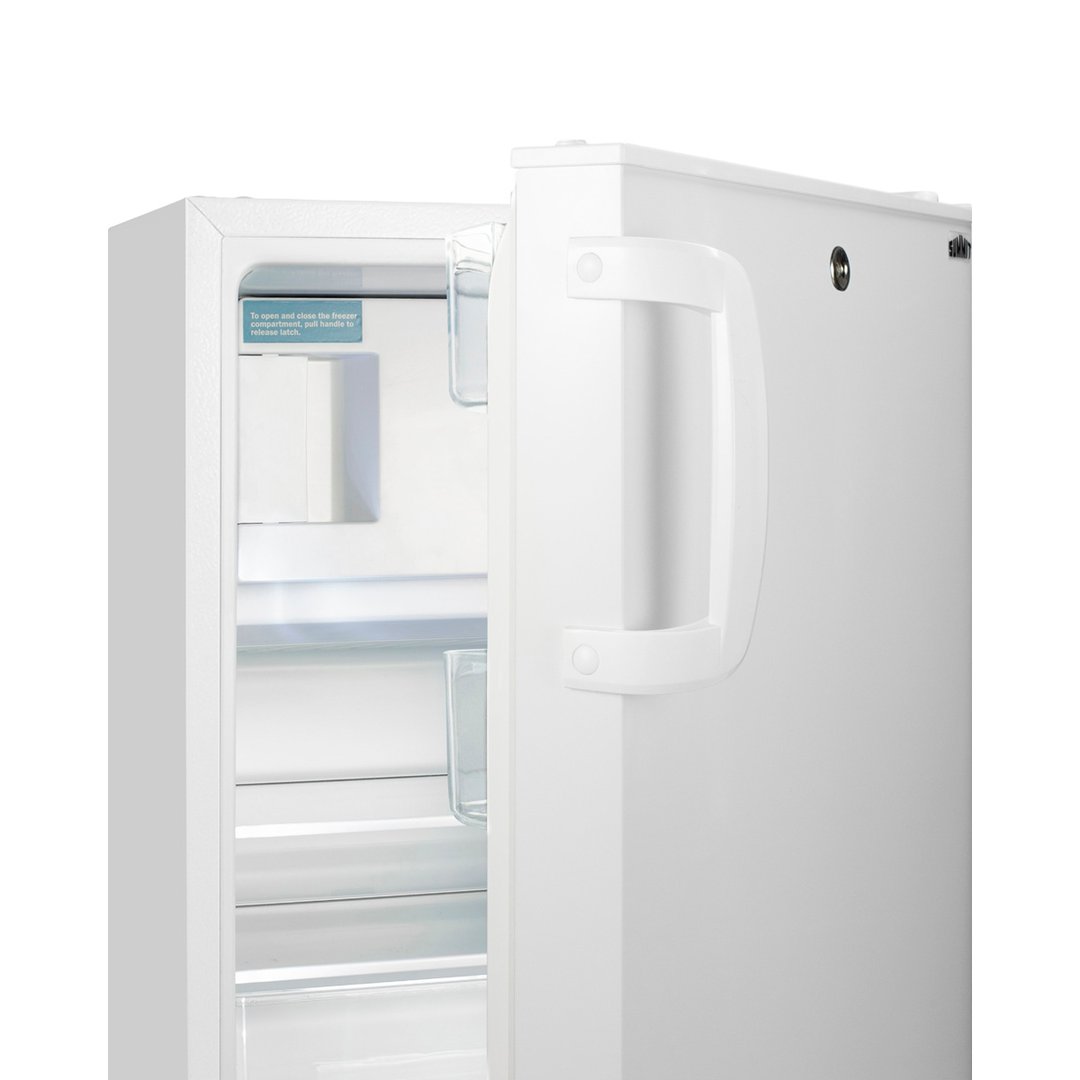 Summit ALRF48 20" Built-in or Freestanding Undercounter Refrigerator Freezer in White, 2.68 cu. ft.