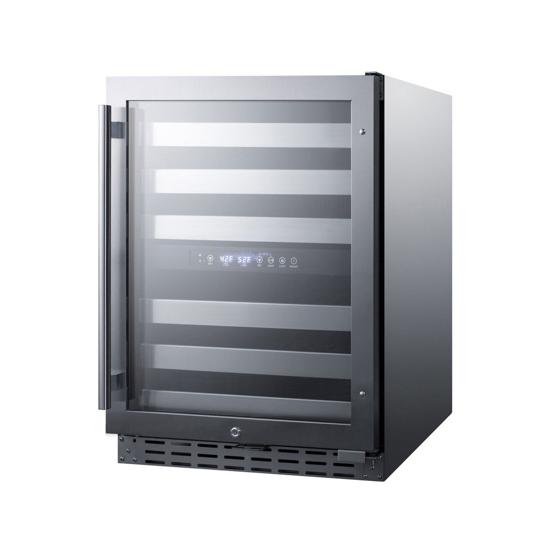 Summit ALWC532CSS 24" Glass Door Wine Refrigerator, Dual Temperature, 46 Bottles