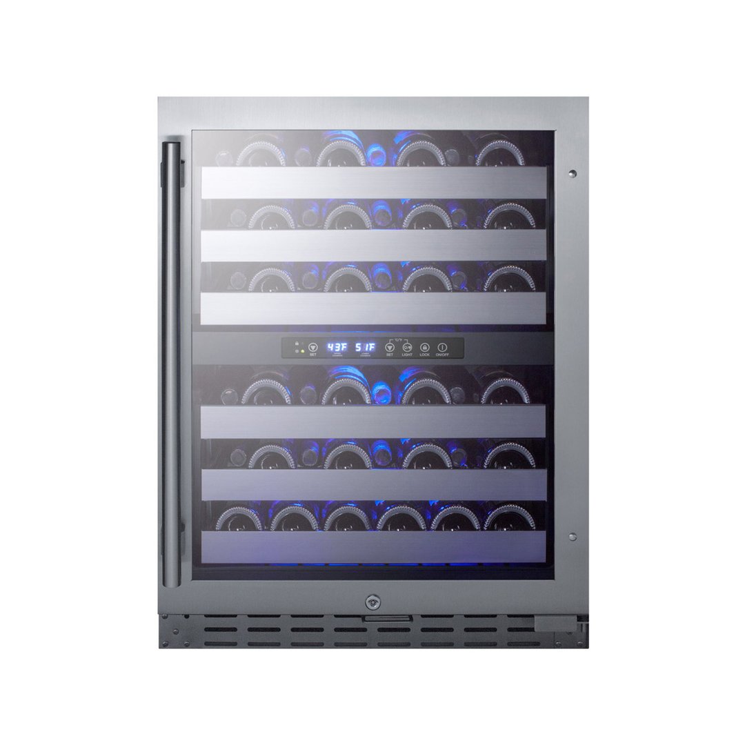 Summit ALWC532CSS 24" Glass Door Wine Refrigerator, Dual Temperature, 46 Bottles