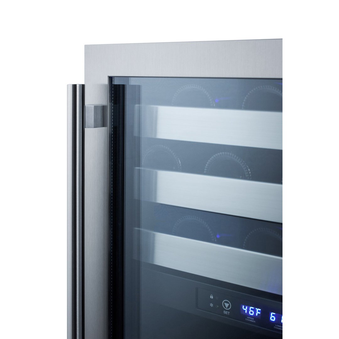 Summit ALWC532CSS 24" Glass Door Wine Refrigerator, Dual Temperature, 46 Bottles