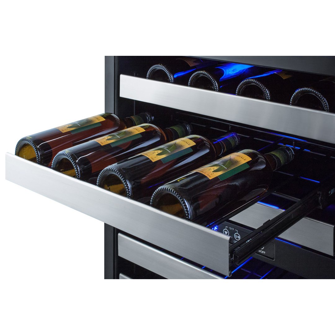Summit ALWC532CSS 24" Glass Door Wine Refrigerator, Dual Temperature, 46 Bottles