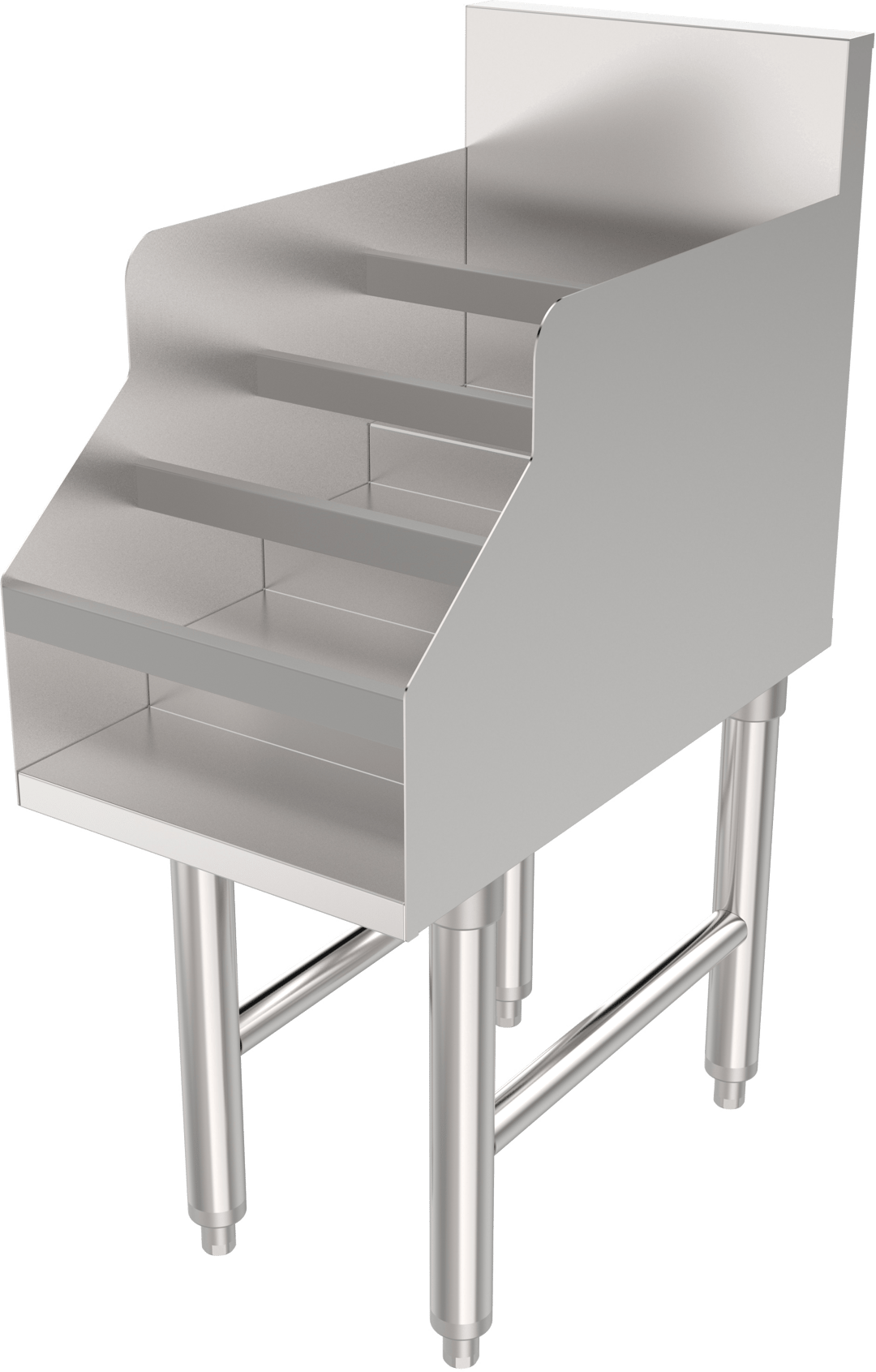 American Tables & Seating MET-LQD-12 Underbar Bottle Display Unit