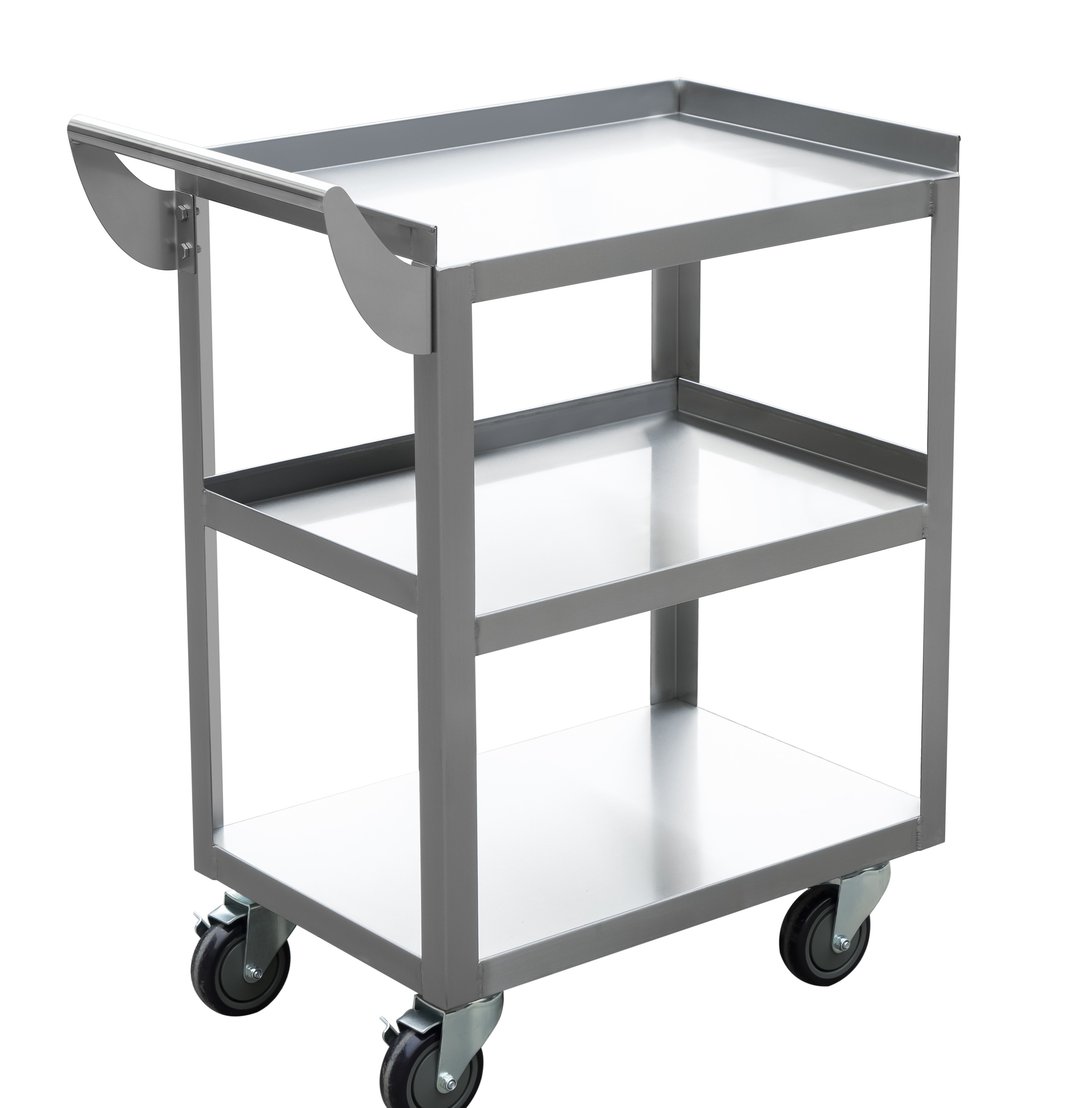 American Tables & Seating MET-UBC-1827SH 3 Shelf Stainless Steel Bus Cart - 27" x 18" x 34"