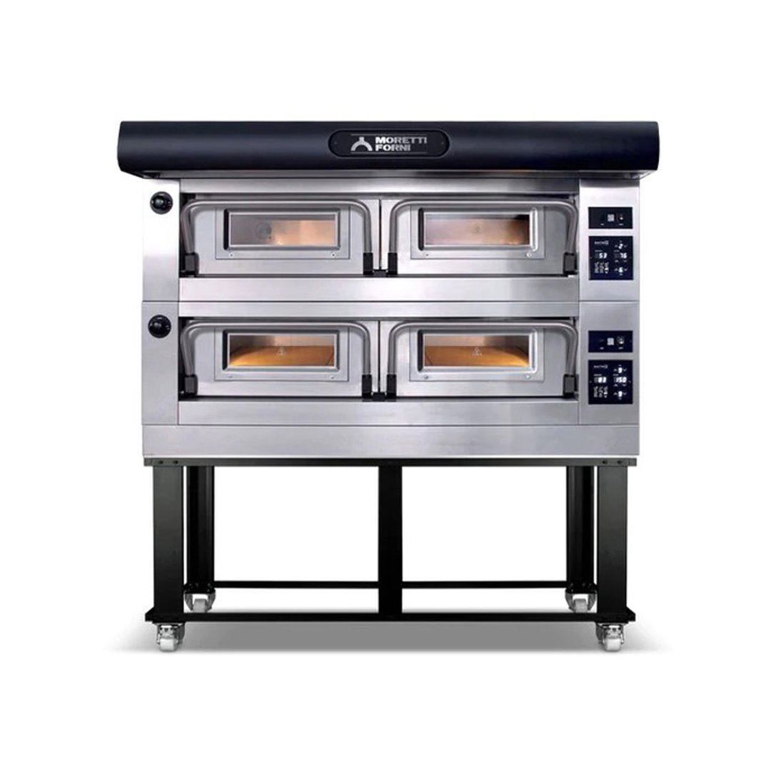 AMPTO P120E B2X 63" Electric Pizza Oven, Double Deck, (16) 12" or (8) 18" Pizza Capacity
