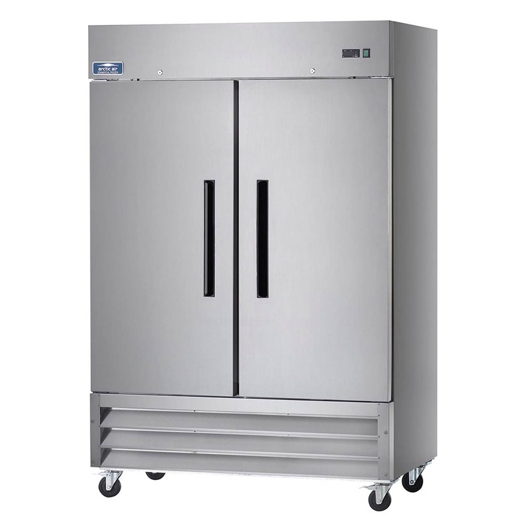 Arctic Air AR49 54" Two Section Reach-In Refrigerator w/ 2 Solid Door, Bottom Mounted, Stainless Steel, 49 cu. ft.