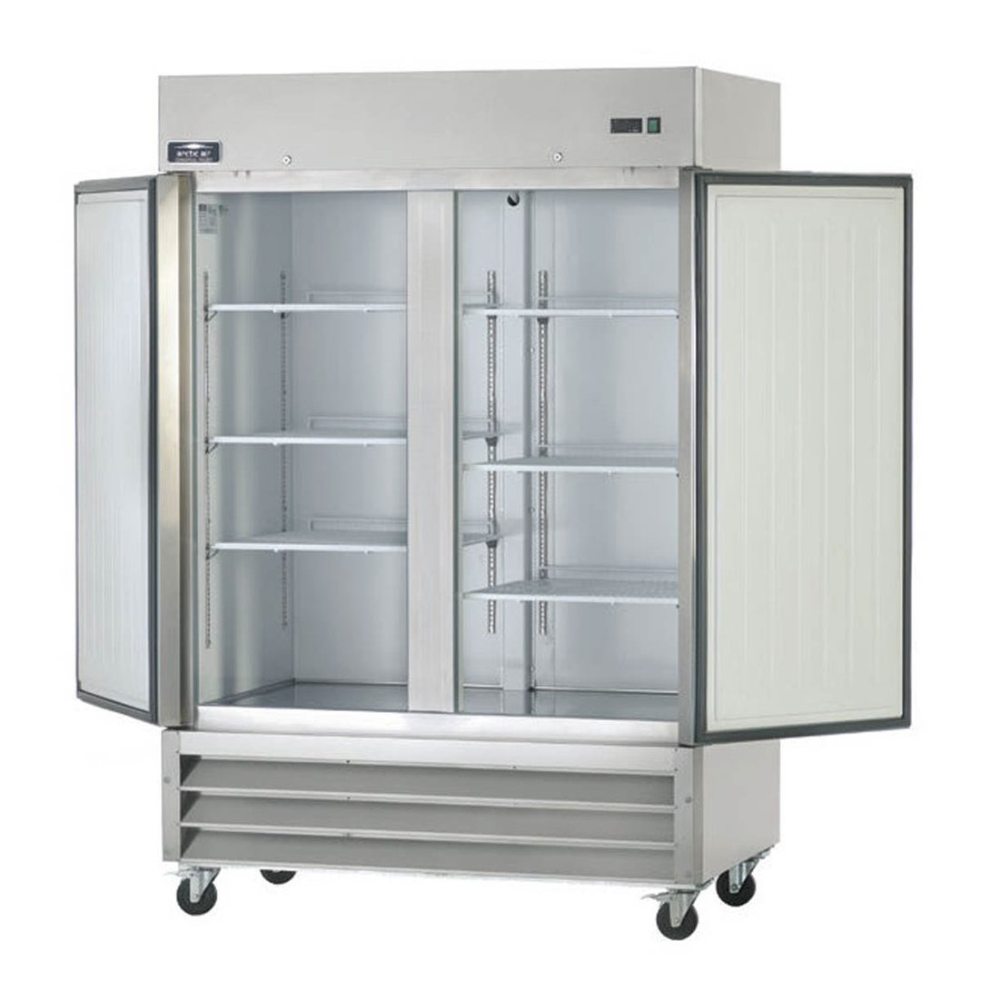 Arctic Air AR49 54" Two Section Reach-In Refrigerator w/ 2 Solid Door, Bottom Mounted, Stainless Steel, 49 cu. ft.