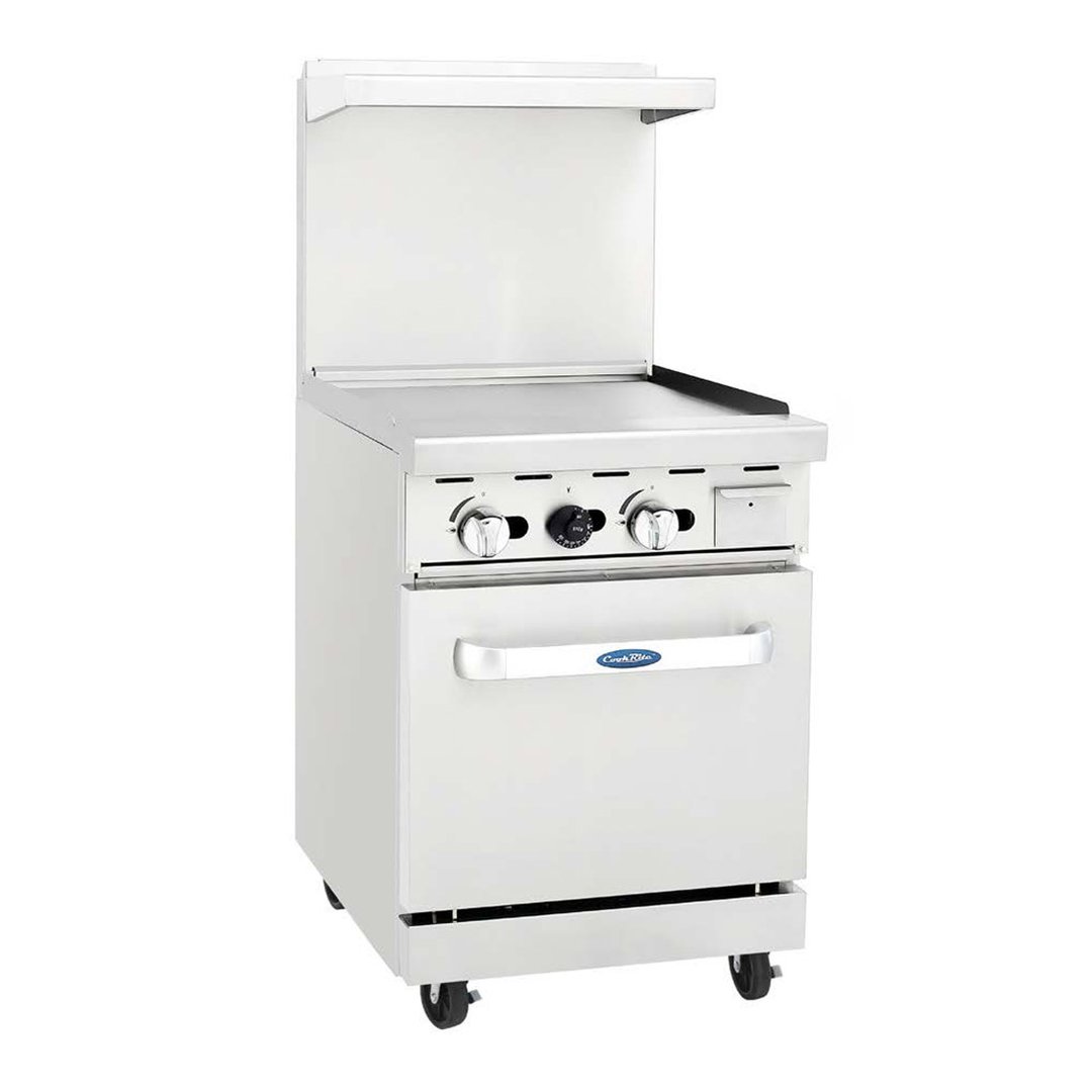 Atosa USA AGR-24G-NG 24" Natural Gas Restaurant Range w/ 24" Full Griddle, 72.000 BTU 