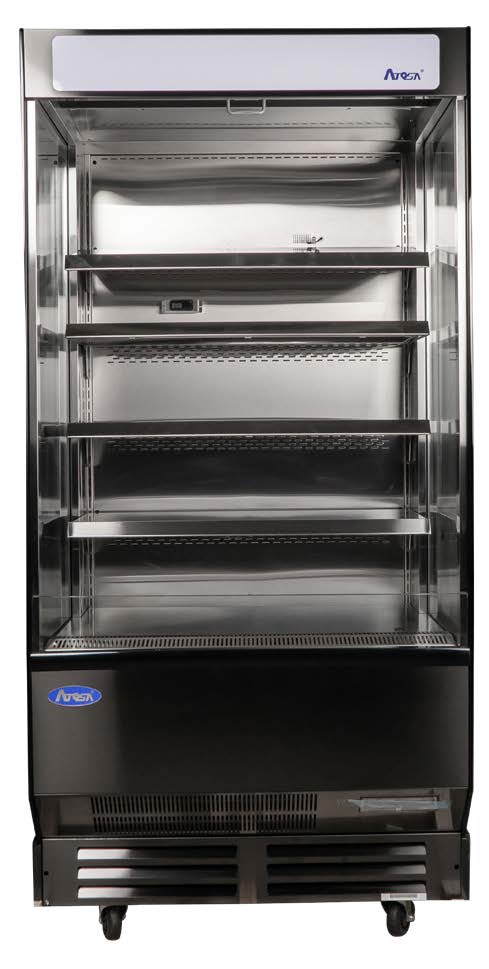 Atosa USA AOM-40B 78" Vertical Open Air Merchandiser in Black, 4 Shelves, 14.4 cu. ft.