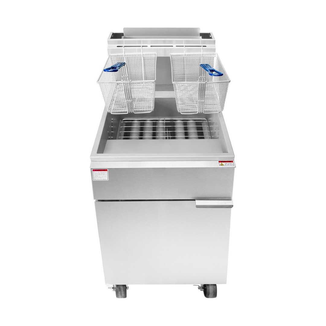 Atosa USA ATFS-75-LP Full Pot Floor Model LP Gas Fryer w/ 75 lbs, (5) Burners, 150.000 BTU