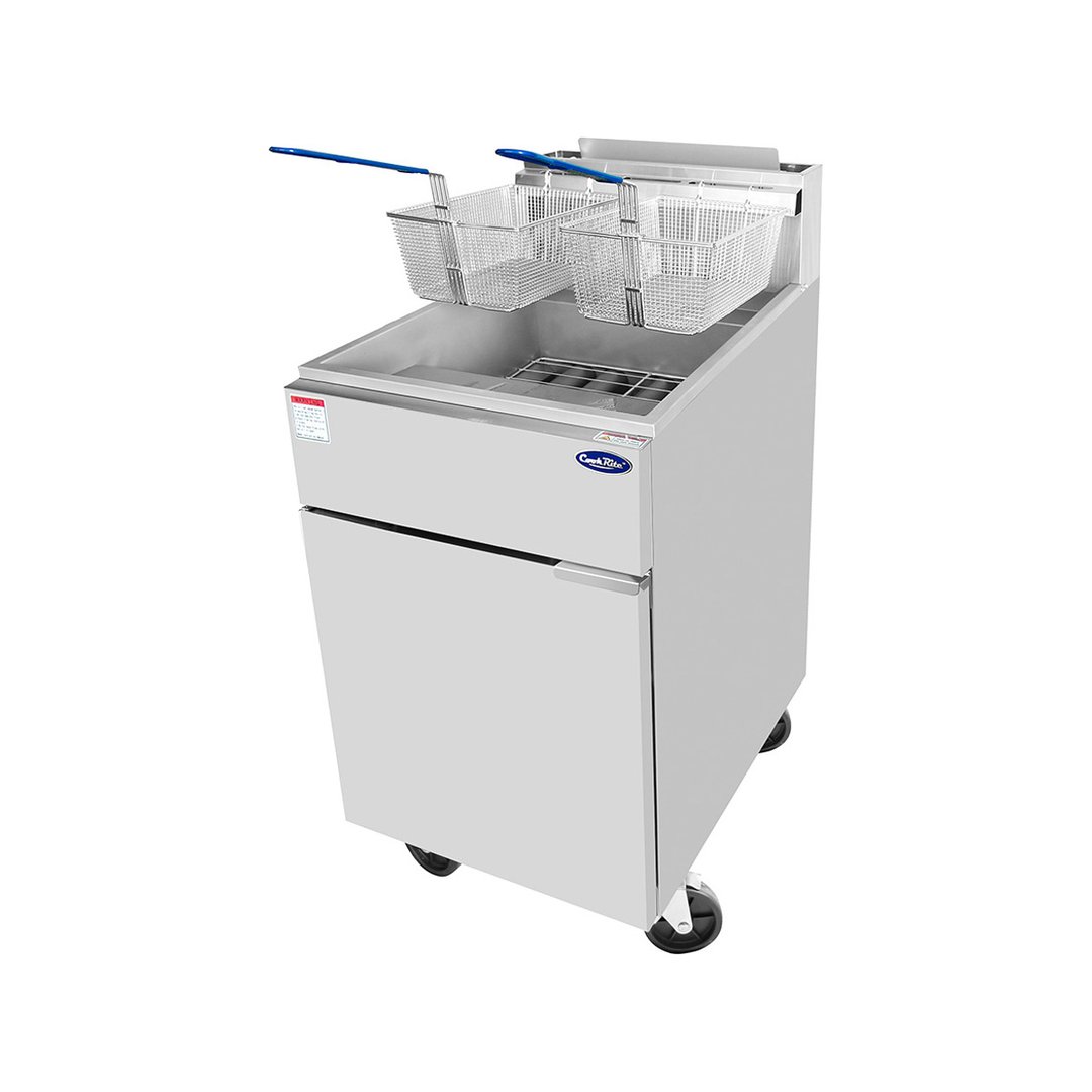 Atosa USA ATFS-75-LP Full Pot Floor Model LP Gas Fryer w/ 75 lbs, (5) Burners, 150.000 BTU